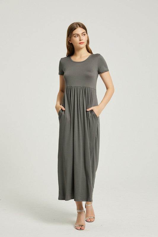 Women's Summer Casual Maxi Dress With Pocket - Rosa Apparel