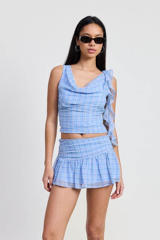 Emory Park Ruffle Cowl Neck Top - Rosa Apparel