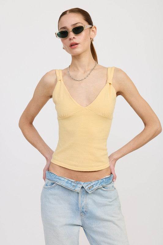 V NECK CAMI TOP - Rosa Apparel