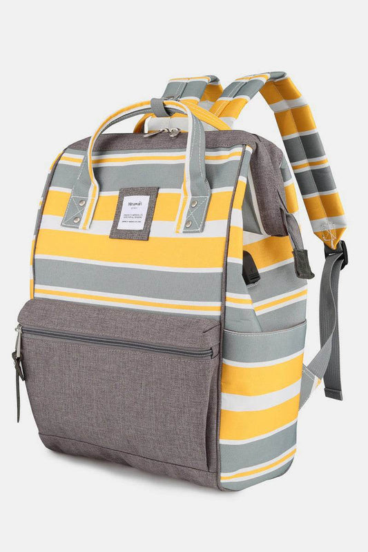 Himawari Striped Waterproof Nylon Backpack Bag with Side Pockets - Rosa Apparel