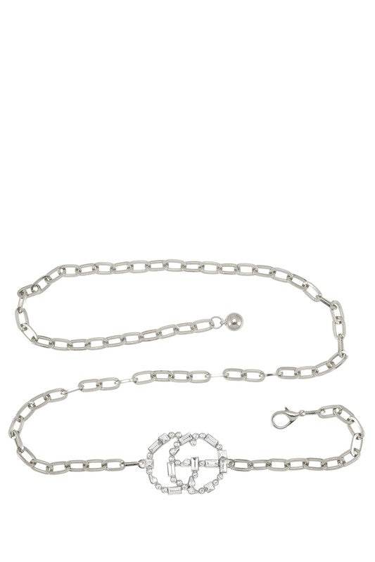 Baguette Stone GO Buckle Chain Belt - Rosa Apparel Baguette Stone GO Buckle Chain Belt - Rosa Apparel