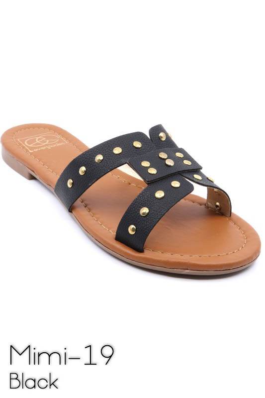 Slide sandal with rivet studs - Rosa Apparel