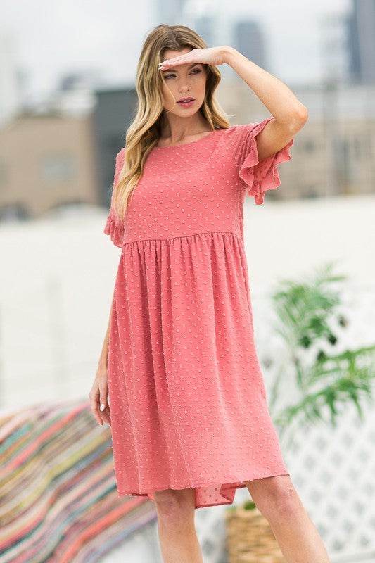 Swiss Dot Chiffon Dress - Rosa Apparel