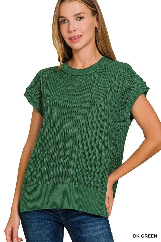 Zenana Oversized Crew Neck Sweater - Rosa Apparel