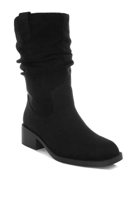 Ottawa Slouchy Cowboy Boots – Women’s Faux Suede Boots by Rosa Apparel - Rosa Apparel