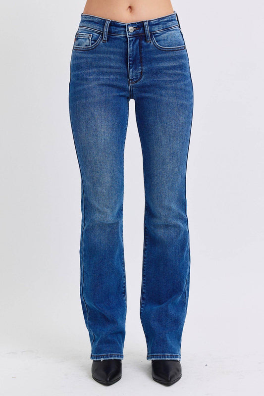 Judy Blue Full Size Run Mid-Rise Bootcut Jeans with Thermal Lining - Rosa Apparel