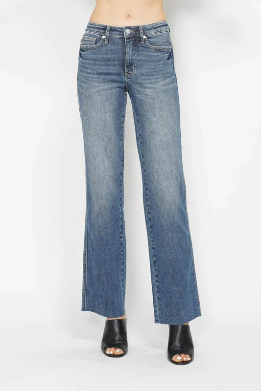 Judy Blue Full Size Tummy Control Straight Jeans Style #: 88870 - Rosa Apparel