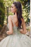 Juliet Embroidered Sleeveless Corset Quinceañera Ball Gown JT1450J - Rosa Apparel