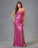 Juliet Metallic Ruched Sleeveless Gown JT2494S