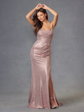 Juliet Metallic Ruched Sleeveless Gown JT2494S