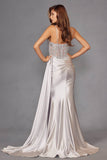 Juliet Spaghetti Strap Sweetheart Neckline Sequin High Slit Evening Gown - JT2535K - Rosa Apparel