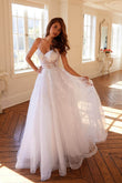 Juliet Embroidered Bodice Open Back White Gown JT2482SW - Rosa Apparel