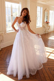 Juliet Embroidered Bodice Open Back White Gown JT2482SW - Rosa Apparel