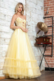 Juliet Strapless A-line Ruffled Gown JT2561S - Rosa Apparel