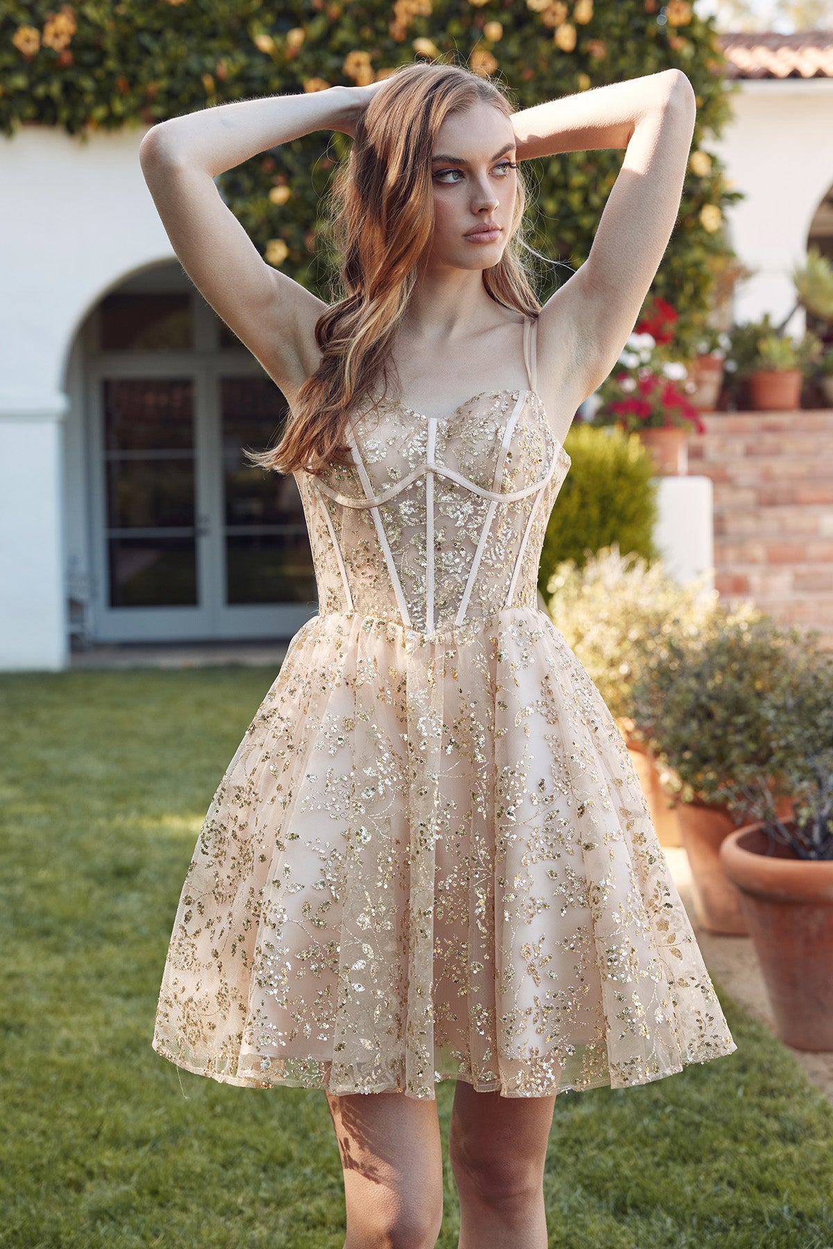Juliet Baby Doll Glitter Corset Homecoming Cocktail Dress JT977U