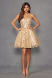 Juliet Baby Doll Glitter Corset Homecoming Cocktail Dress JT977U
