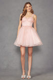 Juliet Baby Doll Floral Glitter Skirt Homecoming Cocktail Dress JT976L