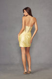 Juliet Satin Homecoming Cocktail Dress with Stones and Side Waist Tie JT964A