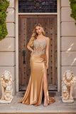 Juliet Stone Corset Strapless High-Slit Gown JT2654K