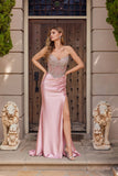 Juliet Stone Corset Strapless High-Slit Gown JT2654K
