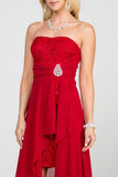 LA SCALA Open Back Lace and Chiffon Surplice Elegant Dress - Rosa Apparel