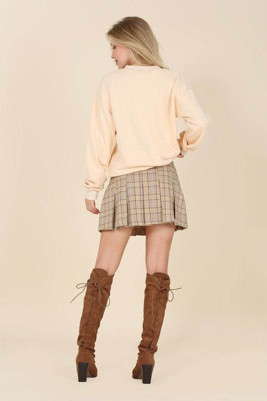 Lilou Plaid pleated mini skirt - Rosa Apparel