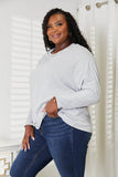 Double Take Seam Detail Round Neck Long Sleeve Top - Rosa Apparel