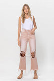 VERVET 90's Vintage Crop Flare Denim Jeans - Rosa Apparel