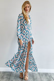 Davi & Dani Printed Long Sleeve Loose Kimono - Rosa Apparel