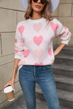 Angel Wings Heart Round Neck Long Sleeve Sweater - Rosa Apparel