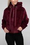 Ambiance Fluffy Zip-Up Teddy Sweater Hoodie - Rosa Apparel