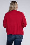 Ambiance Plus Drop Shoulder Long Sleeve Mock Neckline Sweater - Rosa Apparel