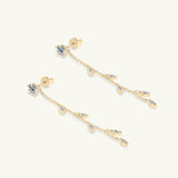 1.38 Carat Moissanite 925 Sterling Silver Leaf Earrings - Rosa Apparel