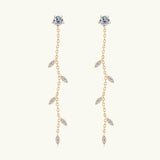 1.38 Carat Moissanite 925 Sterling Silver Leaf Earrings - Rosa Apparel