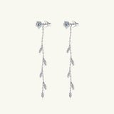 1.38 Carat Moissanite 925 Sterling Silver Leaf Earrings - Rosa Apparel