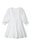 Lilou V-Neck 3/4 Raglan Sleeves Tiered Mini Dress With Tassel - Rosa Apparel