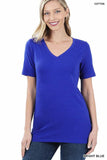 Zenana Casual Cotton V-Neck Short Sleeve T-Shirts - Rosa Apparel