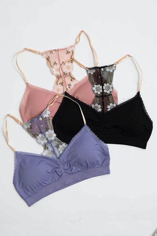 Floral Lattice Bralette - Rosa Apparel