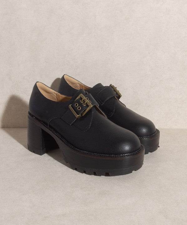 Oasis Society Sarah - Buckled Platform Loafers - Rosa Apparel