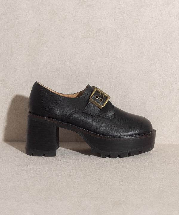 Oasis Society Sarah - Buckled Platform Loafers - Rosa Apparel