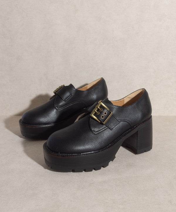Oasis Society Sarah - Buckled Platform Loafers - Rosa Apparel