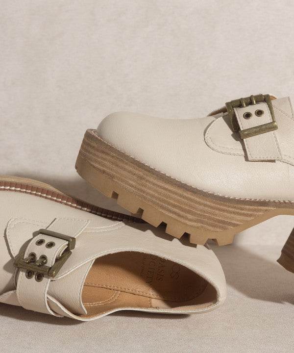 Oasis Society Sarah - Buckled Platform Loafers - Rosa Apparel