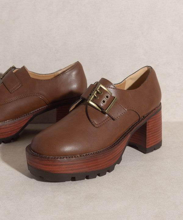 Oasis Society Sarah - Buckled Platform Loafers - Rosa Apparel