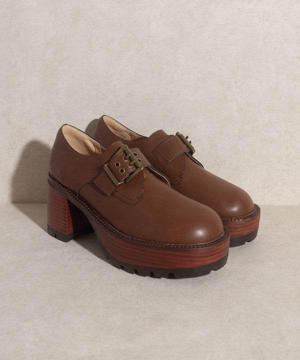 Oasis Society Sarah - Buckled Platform Loafers - Rosa Apparel