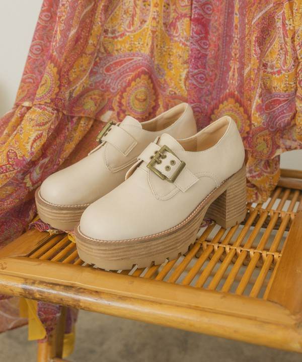 Oasis Society Sarah - Buckled Platform Loafers - Rosa Apparel