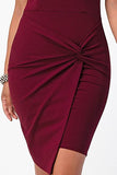 La Scala Off The Shoulder Front Twist Bodycon Dress - Rosa Apparel