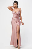 La Scala Tara Side Pleat Overlap Sleeveless Gown - Rosa Apparel
