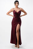 La Scala Tara Side Pleat Overlap Sleeveless Gown - Rosa Apparel