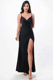 La Scala Tara Side Pleat Overlap Sleeveless Gown - Rosa Apparel