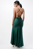 La Scala Back Lace Up Mermaid Dress With Waist Shirring - Rosa Apparel